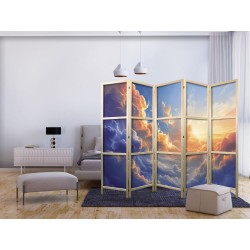 Japanischer Paravent - Sunset Over a Cloudy Sea: A Wonderful Symphony of Colors