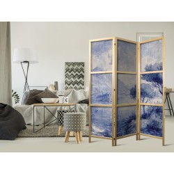 Japanischer Paravent - Italian Landscape - Lake Como Painted in Shades of Blue