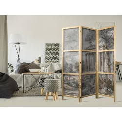 Japanischer Paravent - Antique Landscape - Greek Temple on a Hill Among Lush Vegetation