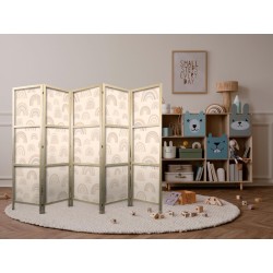 Japanischer Paravent - August Sky - Rainbows of various sizes in muted colors