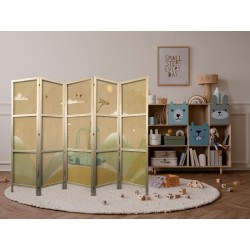 Japanischer Paravent - Dreamy Traveler - Giraffe driving a car on a beautiful sunny day