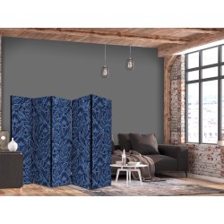Paravent - Dense Vegetation - Botanical Patterns in Illustrative Style Blue