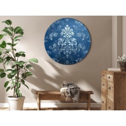 Rundes Bild - Retro Ornament: Decorative Motif in Worn Blues