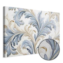 Leinwandbild - Baroque Ornaments in Light Cream-Blue Hues