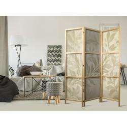 Japanischer Paravent - Botanical Motif with Leaves and Vines in Sandy Colors