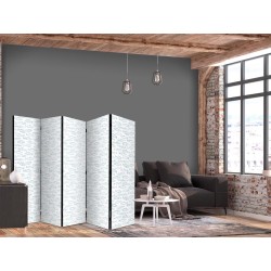 Paravent - Blue Fish - Blue Outlines of Various Fish Species on a White-Blue Background