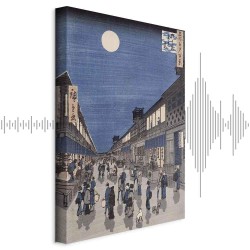 Leinwandbild - Utagawa Hiroshige – Night time view of Saruwaka Street