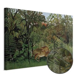 Leinwandbild - Henri Rousseau – Le Lion ayant faim se jette sur lAntilope