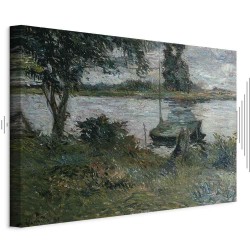 Leinwandbild - Paul Gauguin – Flußufer