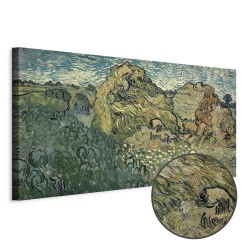 Leinwandbild - Vincent Van Gogh – Field with Wheat Stacks