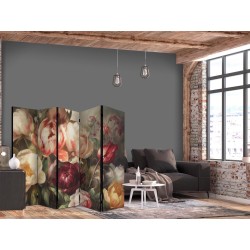 Paravent - Blooming Peonies - Charismatic Flowers Bathed in Sunlight