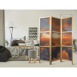 Japanischer Paravent - When Dawn Tickles the Clouds: A Spectacle of Colors on the Morning Sky