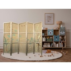 Japanischer Paravent - Tiny Bird - Colorful grasses in golden shades of sunset