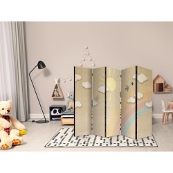 Paravent - Holiday Sky - A Rainbow on a Sunny Day and Flying Birds