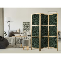 Japanischer Paravent - Dense Vegetation - Botanical Patterns in Illustrative Style Green