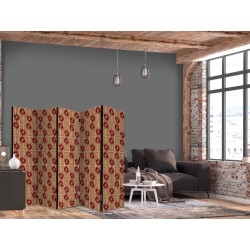 Paravent - Predatory Features - Red Abstract Shapes Inspired by Tribal