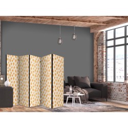 Paravent - Drawn Pattern in Spots and Dots - in Shades of Orange and Ecru