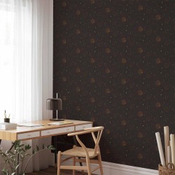 Tapete - Night Sky - Artistic Composition of Suns and Planets on a Black Background