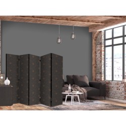 Paravent - Night Sky - Artistic Composition of Suns and Planets on a Black Background