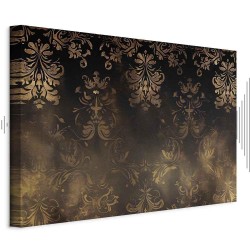 Leinwandbild - Baroque Ornaments in Patinated Gold and Browns: Retro Motif