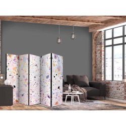 Paravent - Terrazzo in Confetti Style - Violet-Pink - Colorful Pattern