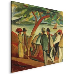Leinwandbild - August Macke – Spaziergänger am See