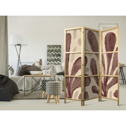 Japanischer Paravent - Waving Leaves - Irregular Plant Shapes in the Style of Matisse