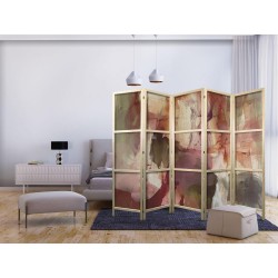 Japanischer Paravent - Rose Abstraction - Spilled Watercolor Paint in Spring Colors