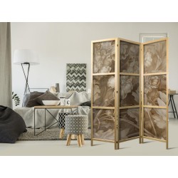 Japanischer Paravent - Carved Baroque Ornaments - Rich Composition in Sepia Colors