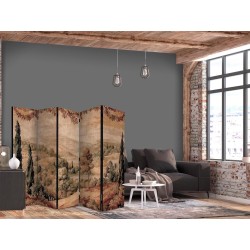 Paravent - Landscape with Cypresses - Old Tapestry with Mediterranean Vegetation