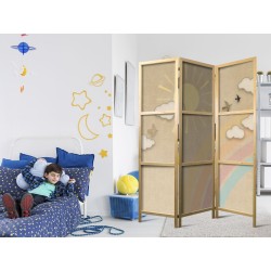 Japanischer Paravent - Holiday Sky - A Rainbow on a Sunny Day and Flying Birds