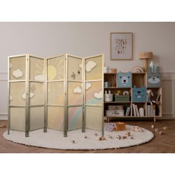 Japanischer Paravent - Holiday Sky - A rainbow on a sunny day and flying birds