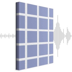 Leinwandbild - Lines and Symmetry - Expressive White Grid on a Blue Background