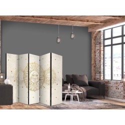 Paravent - Golden Sun and Moon - Artistic Retro Style Illustration