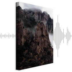 Leinwandbild - Heart of Mountain Landscape (1-part) - Clouds Amid Rocks