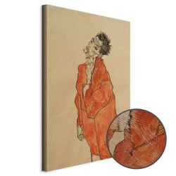 Leinwandbild - Egon Schiele – Self-Portrait (Man in Orange Jacket)