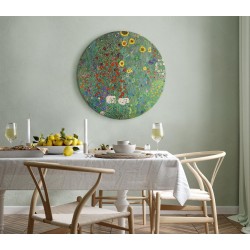 Rundes Bild - Gustav Klimt – Farm garden with sunflowers