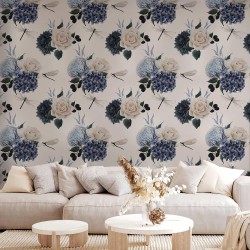 Tapete - Roses and Hydrangeas