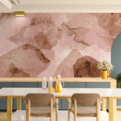 Fototapete - Pink terrazzo - minimalist background in marble watercolour pattern