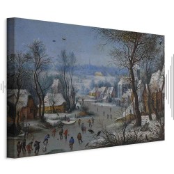 Leinwandbild - Pieter Brueghel the Younger – Winter Landscape with a Bird Trap