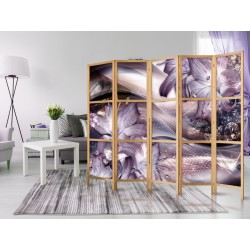 Japanischer Paravent - Lilies on a Wave