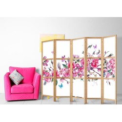 Japanischer Paravent - Style: Flowers and Butterflies II