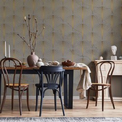 Fototapete - Linear Pattern With Gold