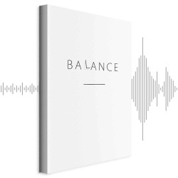 Leinwandbild - Balance of Words (1-part) - Black English Text on White