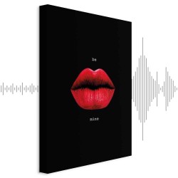 Leinwandbild - Red Lips (1-part) - Black Background with English Text