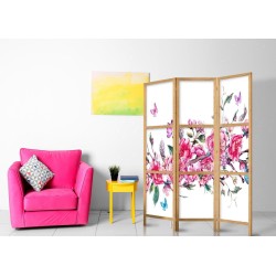 Japanischer Paravent - Style: Flowers and Butterflies