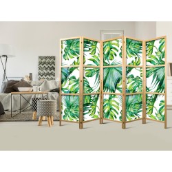 Japanischer Paravent - Monstera and Palm Leaves II