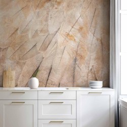 Fototapete - Birds wings - minimalist close-up on beige feathers with pattern