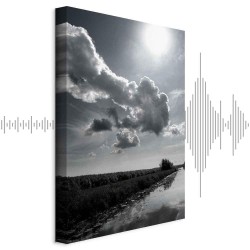 Leinwandbild - Sun Over Clouds (1-part) - Sky Reflection in Water Field