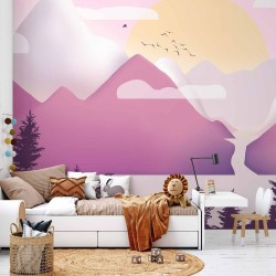 Fototapete - Landscape at Sunset - Third Variant